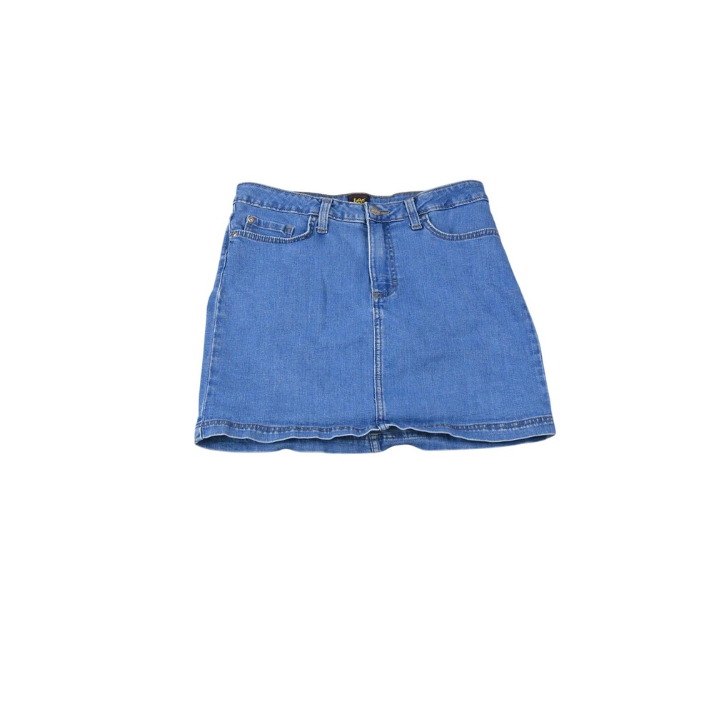 Lee Denim Skort Women 10 Blue Excellent Stretch Jean Skirt Mesh Liner 112330920